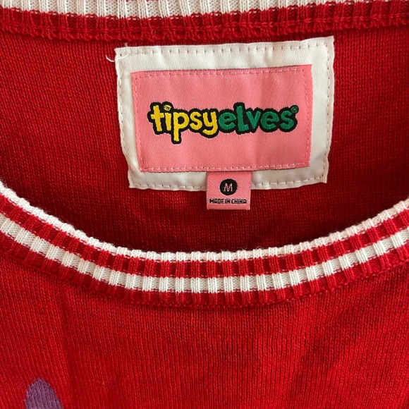 Tipsy Elves Sweater Light Up I like Big Bulbs Christmas Party size M - Picture 2 of 11